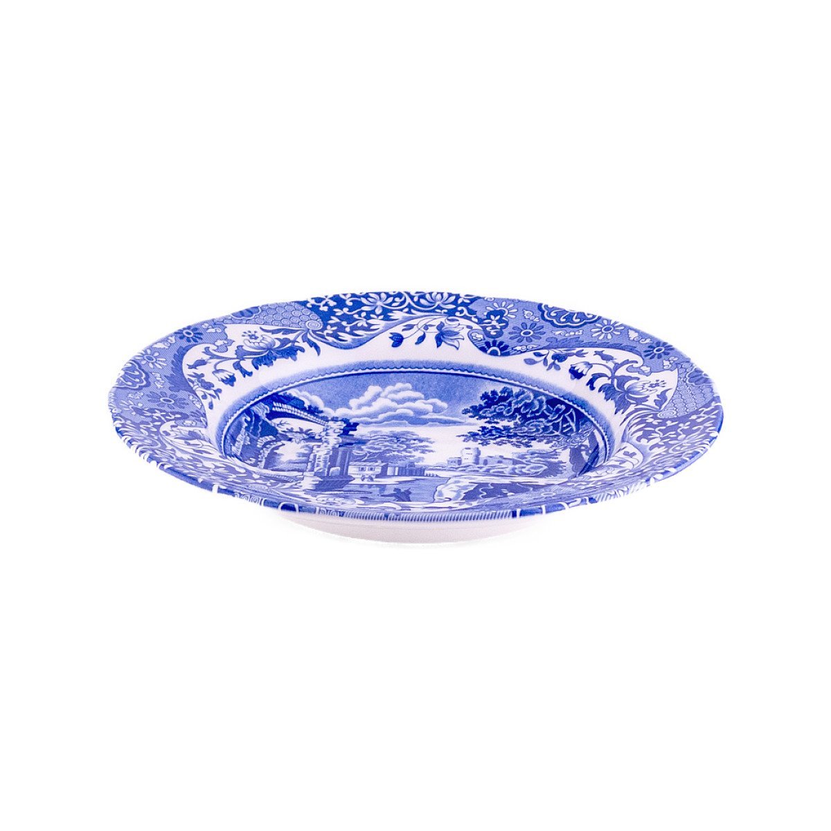 スポード ブルーイタリアン スープ皿 リムプレート 青 パスタ皿 深皿 