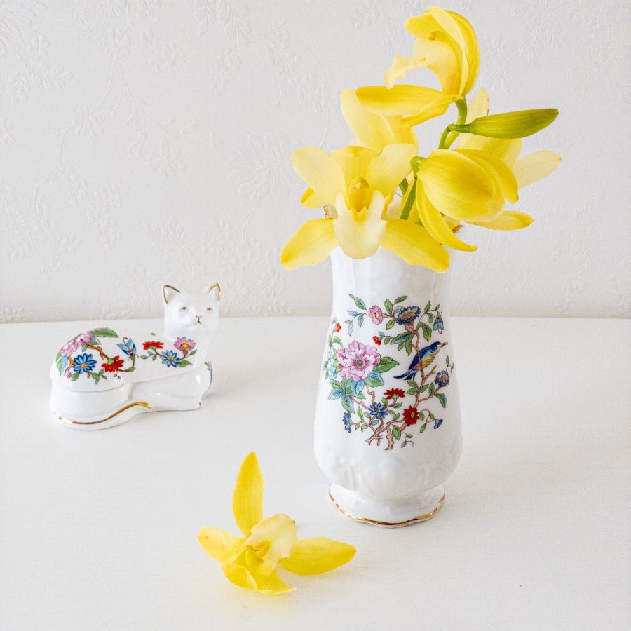 美品 アンティーク イギリス製 エインズレイ ペンブロック 花瓶 (1) 小