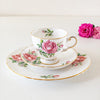 タスカン - ヴィンテージ タスカン バースデイ・フラワー トリオ 6月のバラ 誕生花 花柄 ピンク イギリス ティーカップ プレート セット アンティーク - Woburn Abbey