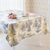 Woburn Abbey - 新品 フランスアンティーク調 トワルドジュイ柄 テーブルクロス 天使と貴婦人 140cm×180cm 4人がけ用 コットン ロココ 田園 おしゃれ - Woburn Abbey