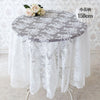 Woburn Abbey - テーブルクロス おしゃれ 円形 白 レース 150cm ホワイト 高級感 布 小花柄 フランスアンティーク風 - Woburn Abbey
