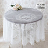 Woburn Abbey - テーブルクロス おしゃれ 円形 白 レース 150cm ホワイト 高級感 布 花柄 バラ フランスアンティーク風 ロココ - Woburn Abbey