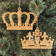 Woburn Abbey - クリスマス オーナメント 王冠 2個セット ゴールド ツリー 北欧 おしゃれ 飾り 付け 装飾 かわいい クラウン アンティーク オシャレ ミニ 金 - Woburn Abbey