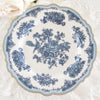 Woburn Abbey - ケーキ皿 花柄 中皿 フランスアンティーク風 トワルドジュイ 食器 20cm リムプレート ブルーグレー 青 鳥 - Woburn Abbey