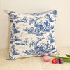 Woburn Abbey - 【新品】トワル・ド・ジュイ柄のクッションカバー コットンリネン ブルー 45cm×45cm（カバーのみ） - Woburn Abbey