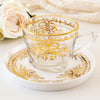 Woburn Abbey - カップ＆ソーサー ガラス コーヒー・ティー兼用 アンティーク風 紅茶 おしゃれ 食器 クリア 透明 ゴールドリボン - Woburn Abbey